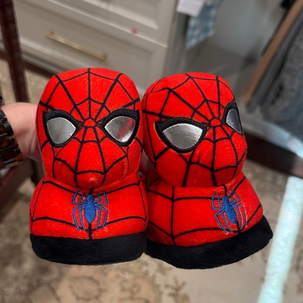 Red Spider-Man Plush Slippers